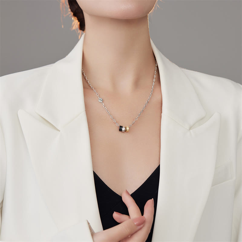 Collier d'énergie porte-bonheur en argent sterling 925 de la dynastie Tang