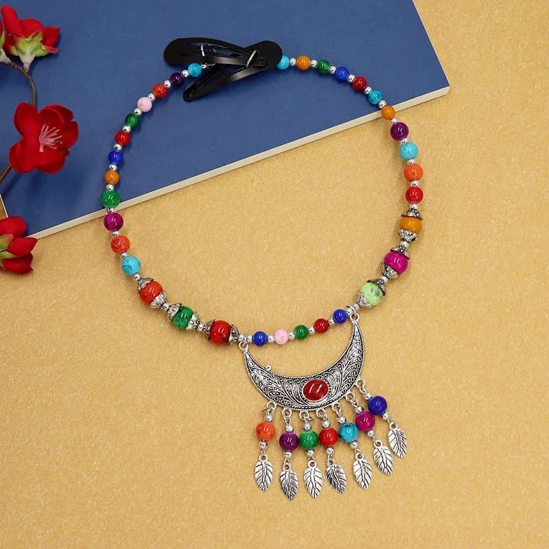 Décoration capillaire à pompon en cuivre | Bijou spirituel tibétain