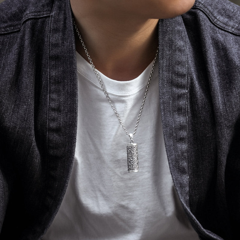 Collier Om Mani Padme Hum | Pendentif de protection avec six mots vrais