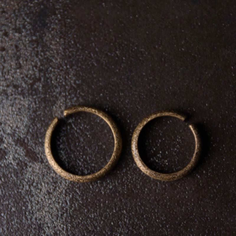 Bague de couple porte-bonheur réglable vintage tibétaine en cuivre