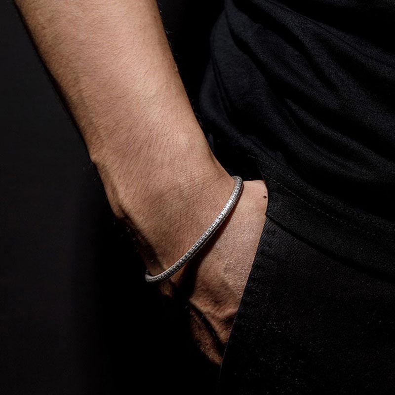 Bracelet spirituel réglable en cuivre blanc pour la chance et l'équilibre