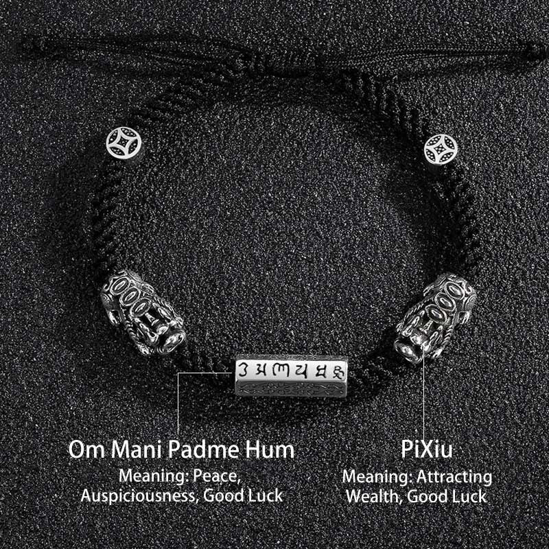 Bracelet PiXiu en cuivre Om Mani Padme Hum pour la chance