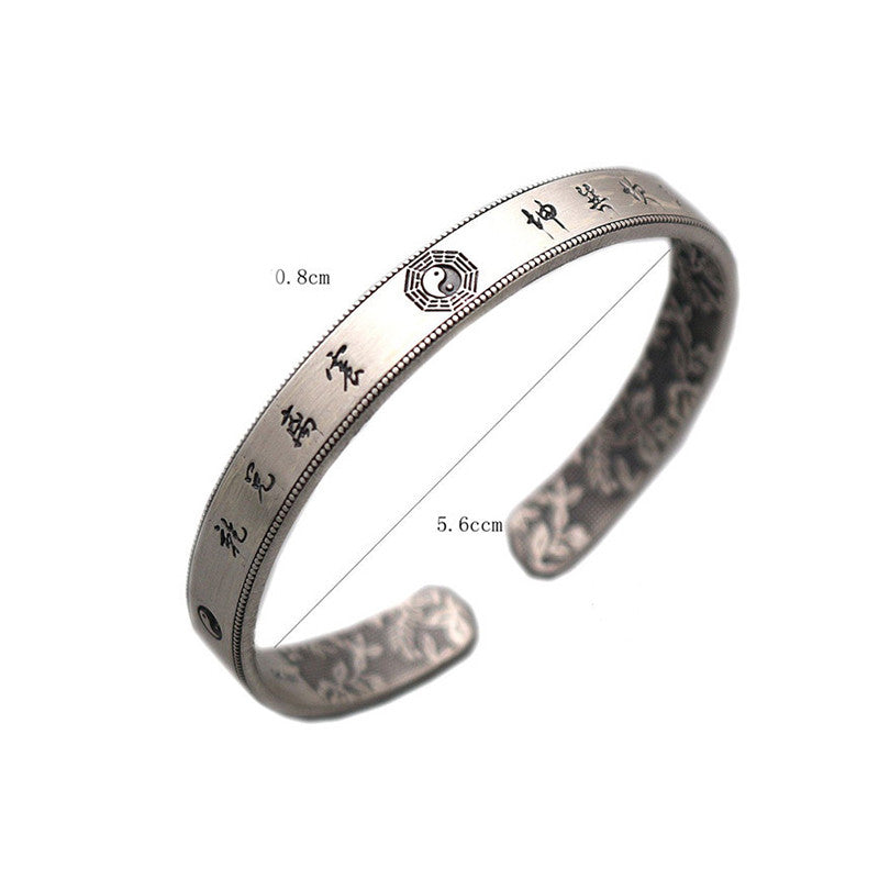 Bracelet d'équilibre Bagua Yin Yang en argent sterling 999