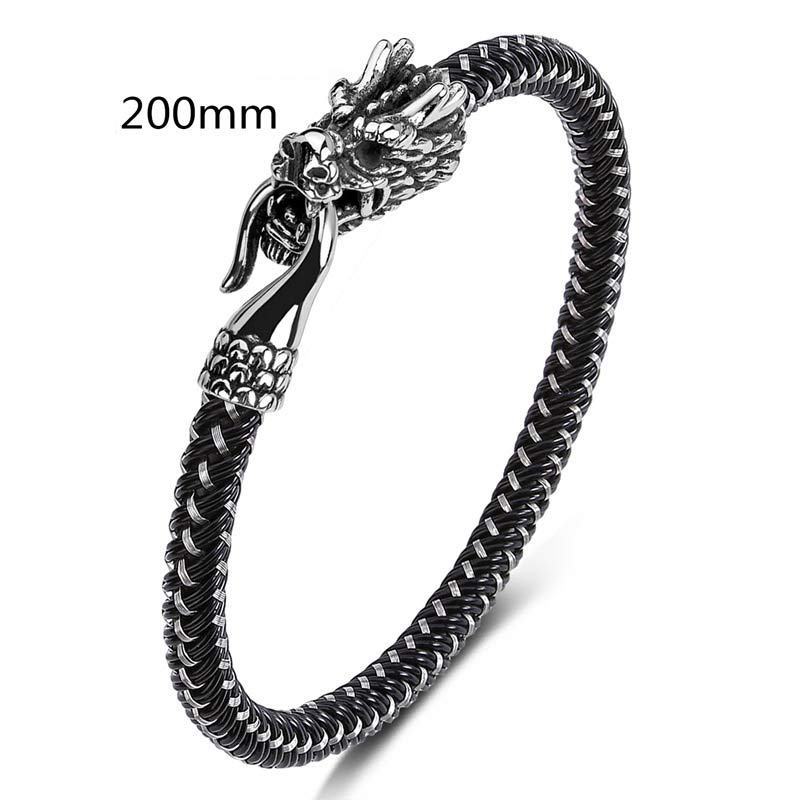 Titanium Steel Dragon Protection Luck Bracelet