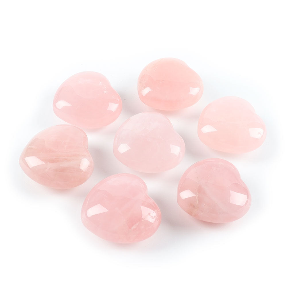 Pierre de paume en quartz rose en forme de cœur de 3 cm pour la guérison