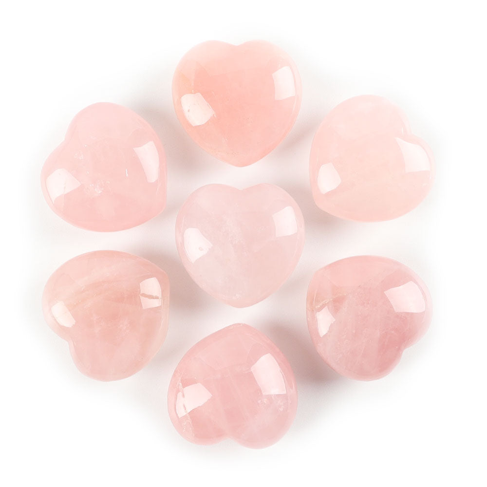 Pierre de paume en quartz rose en forme de cœur de 3 cm pour la guérison