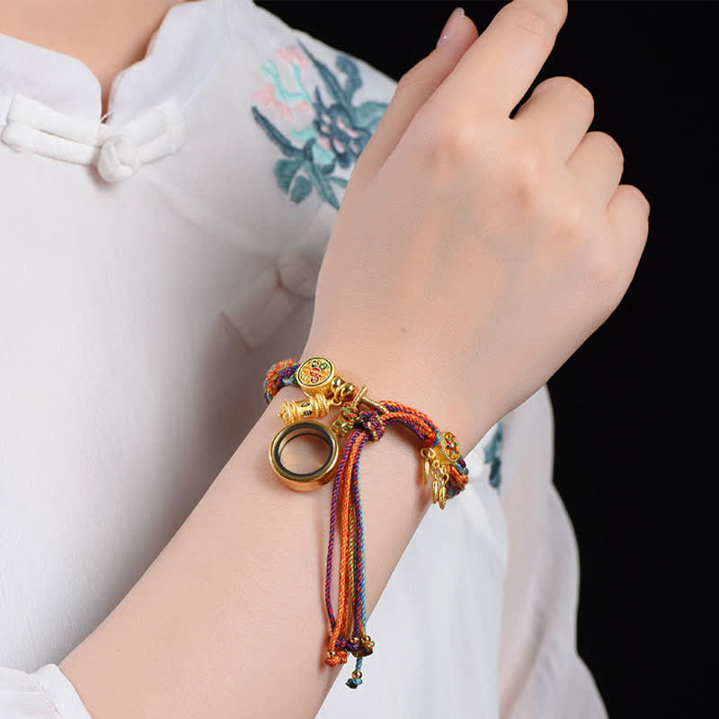 Bracelet Om Mani Padme Hum | Protection spirituelle en fil rouge 10 mm