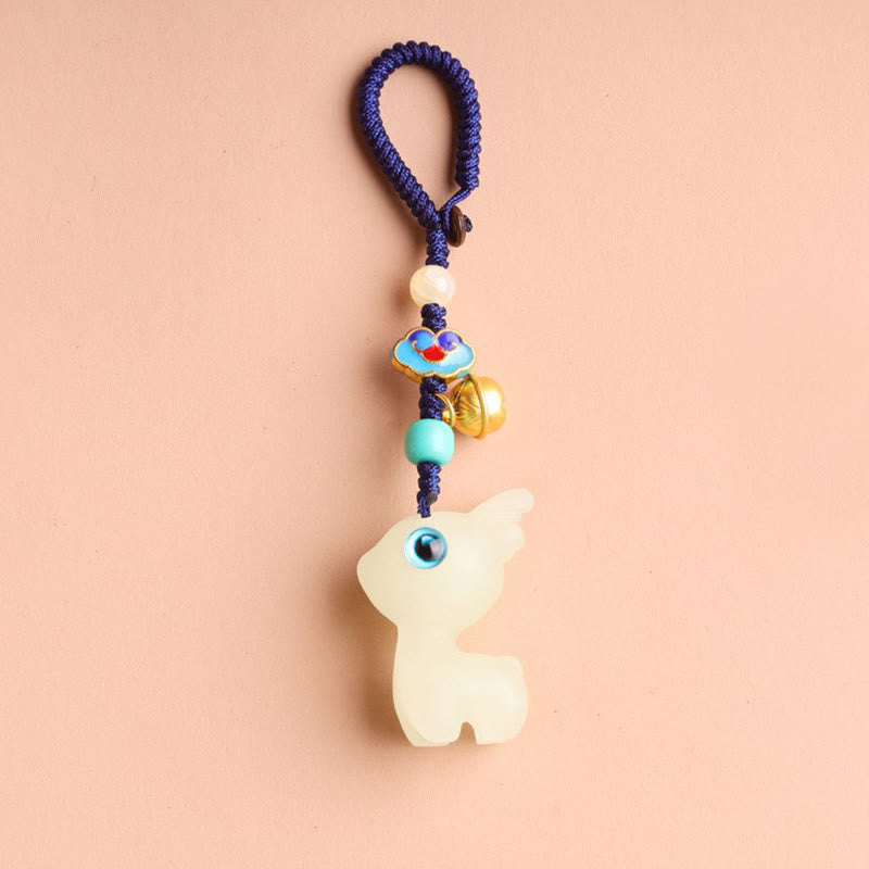 Porte-clés cerf porte-bonheur Glowstone pour une bénédiction spirituelle