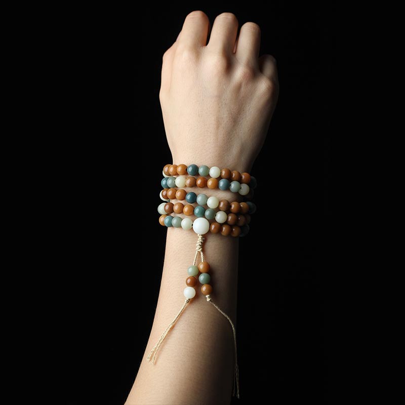 Bracelet Mala Harmonie Sagesse Graine Bodhi 8 mm