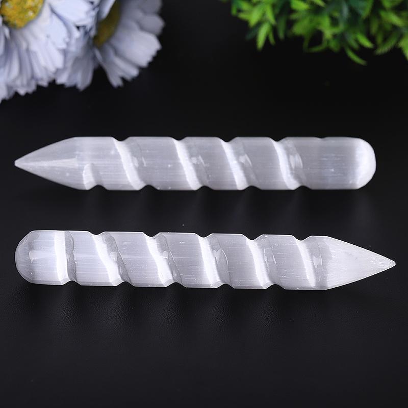 Baguette de cristal de sélénite de 6 pouces – Paix et clarté