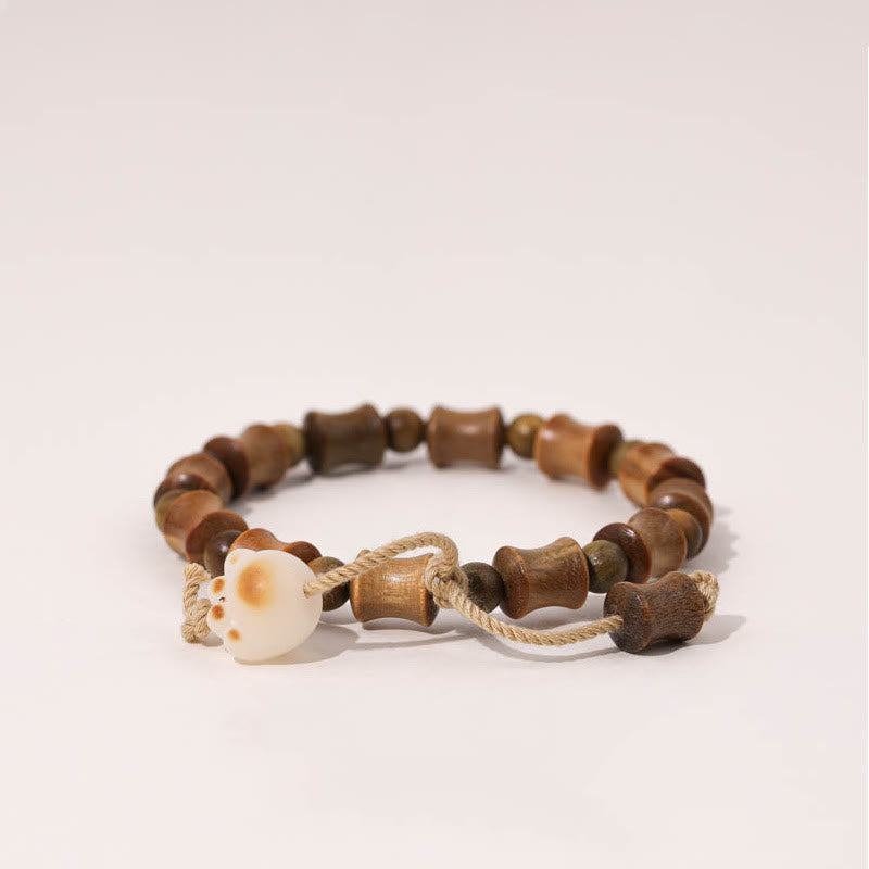 Bracelet spirituel de paix en bois de santal vert et graines de Bodhi de 8 mm