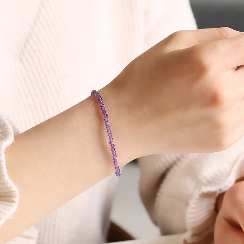 Bracelet de conscience spirituelle en améthyste de 3 mm