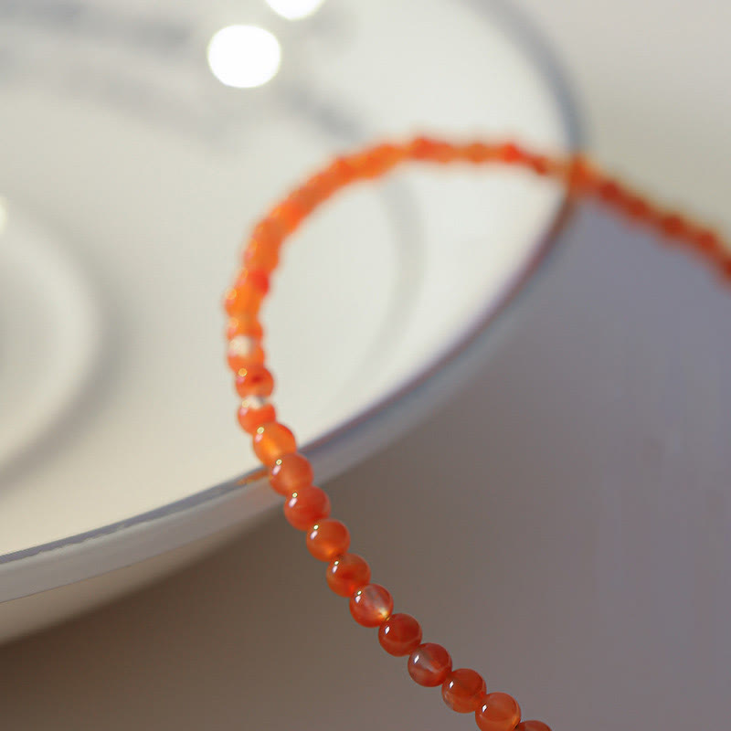 Bracelet de confiance en agate rouge cerise de 3 mm