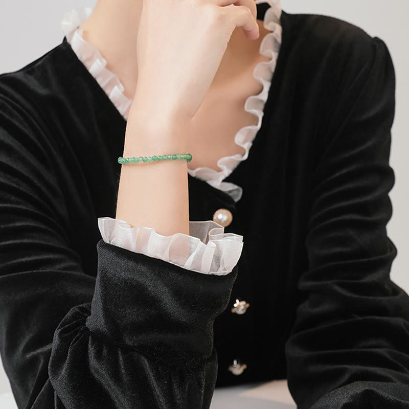 Bracelet de perles ultra-fines en aventurine verte de 3 mm