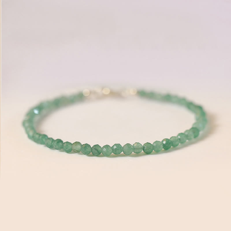 Bracelet de perles ultra-fines en aventurine verte de 3 mm