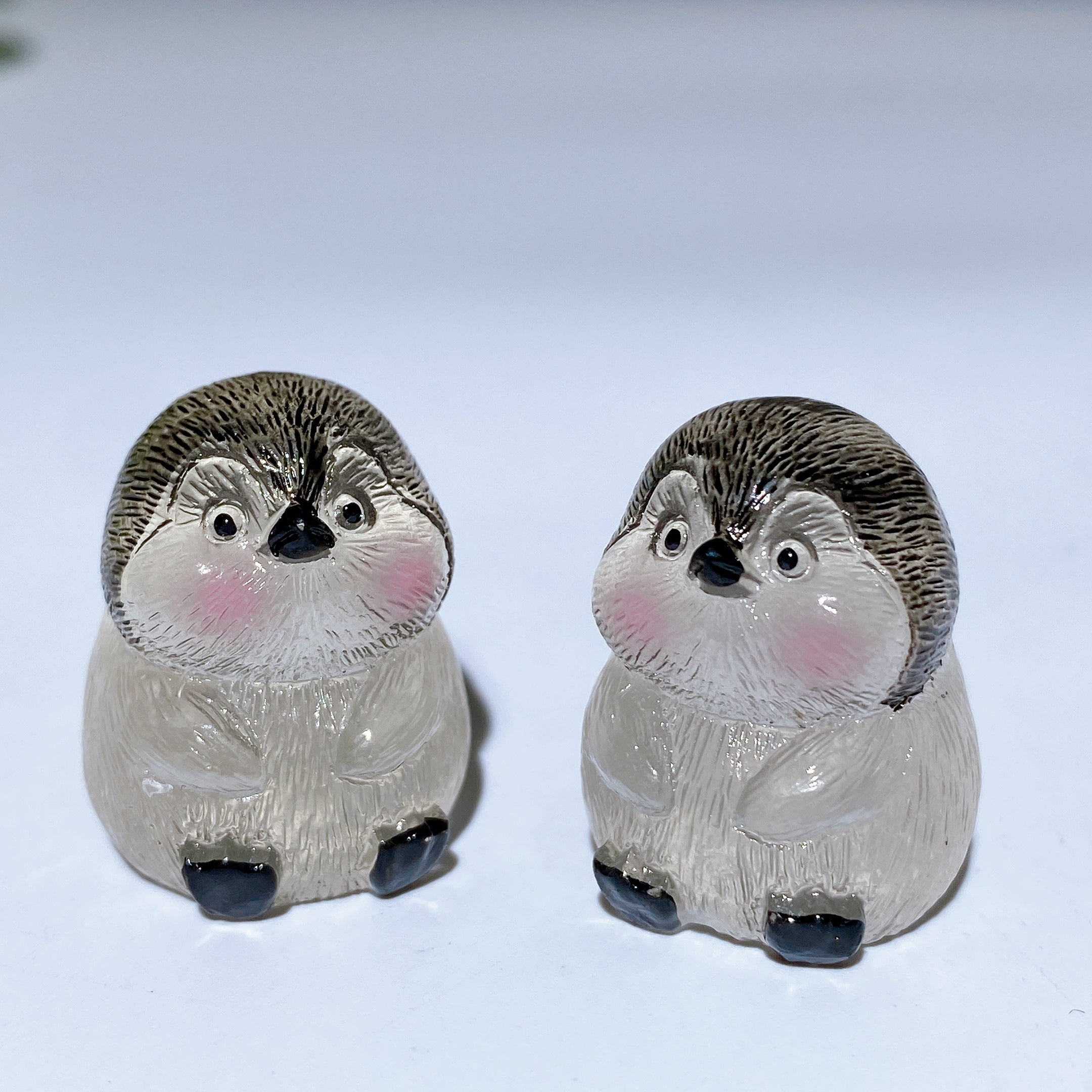 Lot de 3 sculptures d'animaux pingouins en cristal lumineux 25 mm