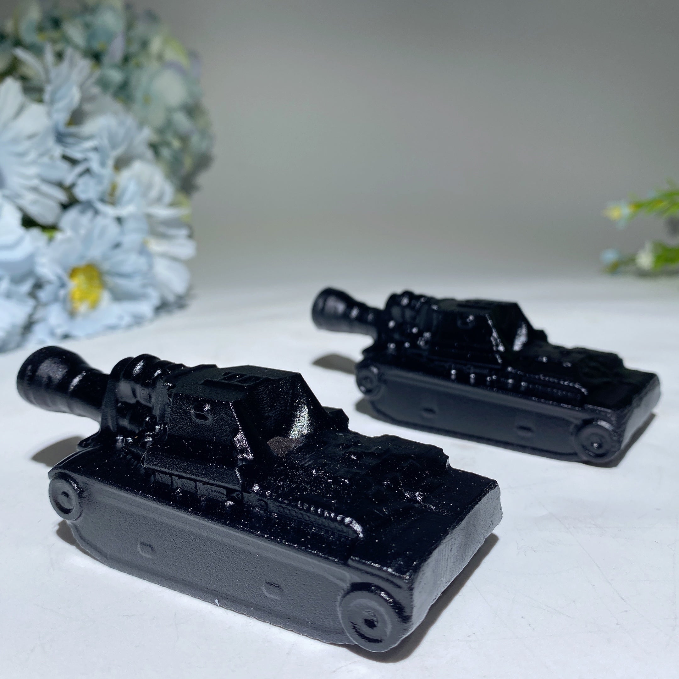 Figurine en cristal d'obsidienne noire de 4,0 pouces pour la guérison