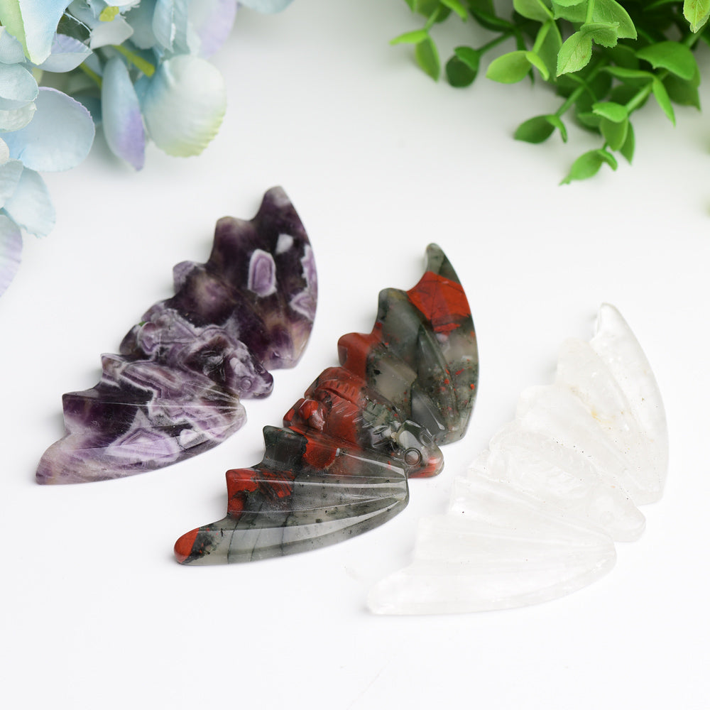 Sculpture de chauve-souris en cristal mixte de 4,1 pouces pour la guérison et la décoration