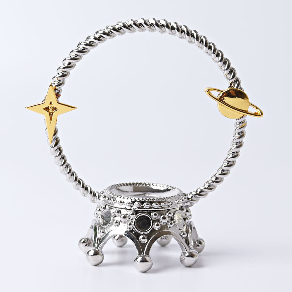 Présentoir à cristaux en forme de couronne en métal de 4,3 pouces