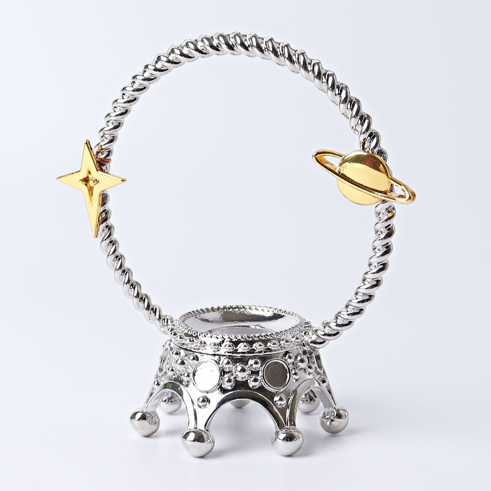 Présentoir à cristaux en forme de couronne en métal de 4,3 pouces