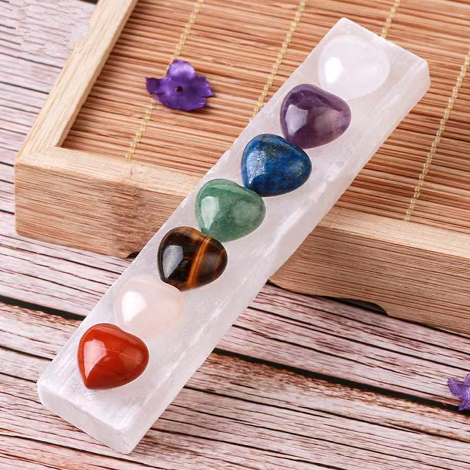 Baguette en cristal de chakra en sélénite de 4,3 pouces