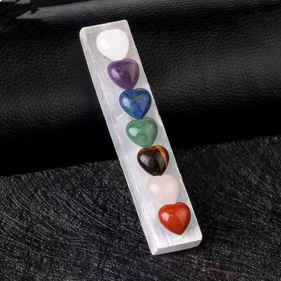 Baguette en cristal de chakra en sélénite de 4,3 pouces