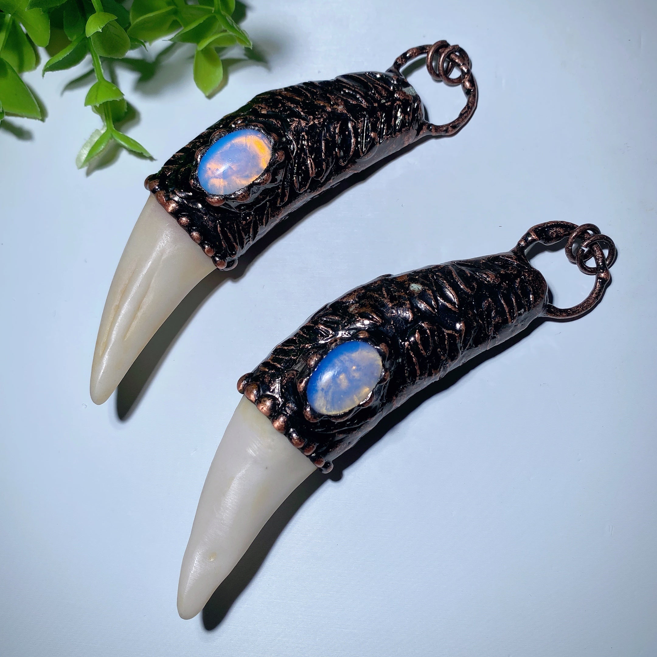 Pendentif en opalite dent de tigre de 4,3 pouces pour la guérison