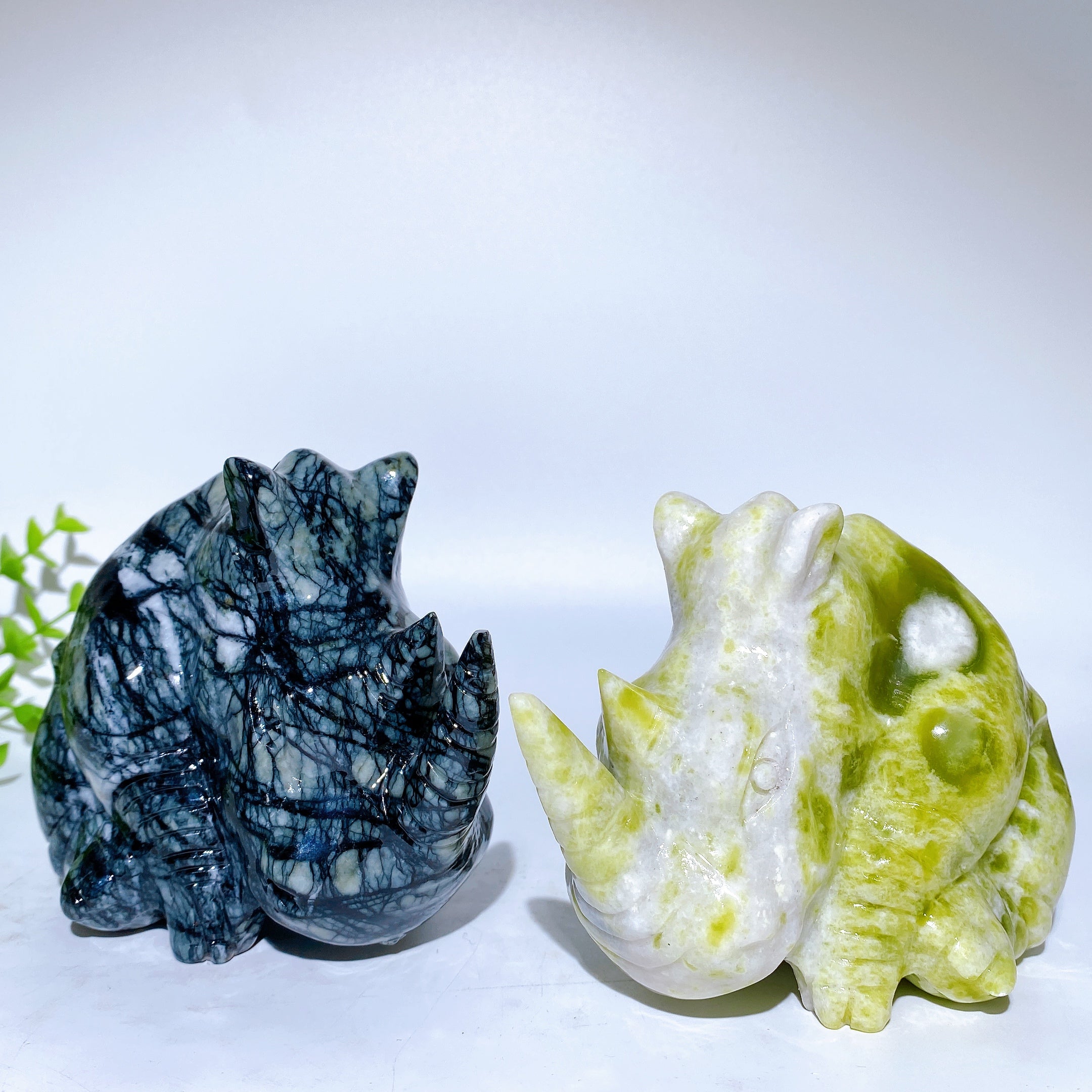 4.5 Inch Jade Rhinoceros Figurine for Spiritual Healing
