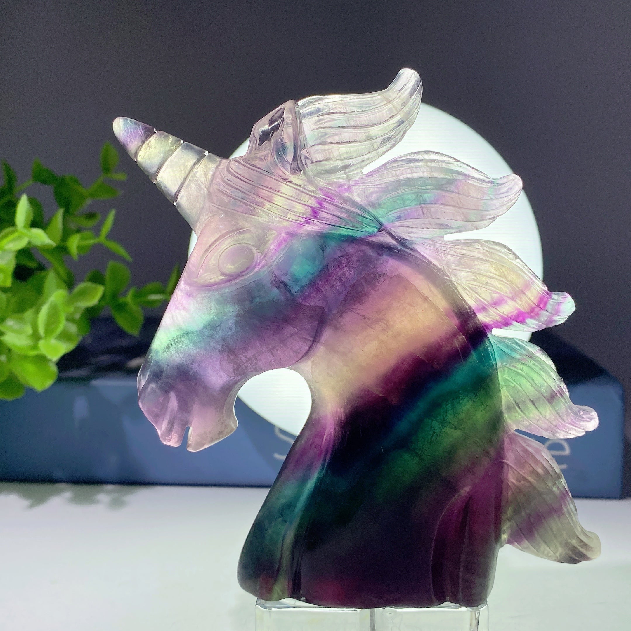 4.5 inch Mixed Crystal Unicorn Carving for Healing Energy