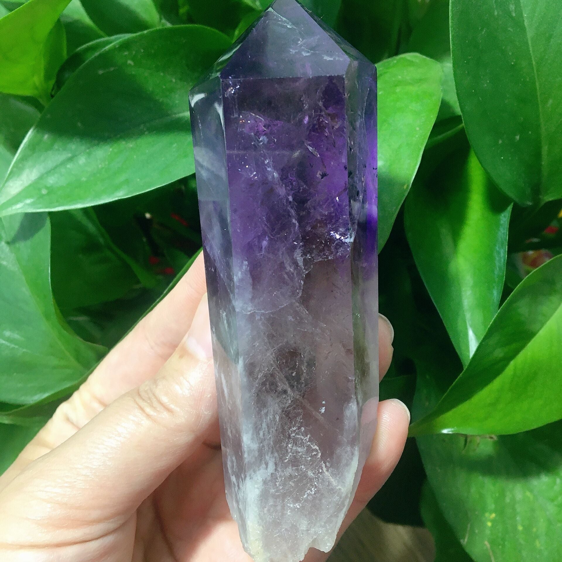 4.6 inch Amethyst Healing Point Half Polished for Balance