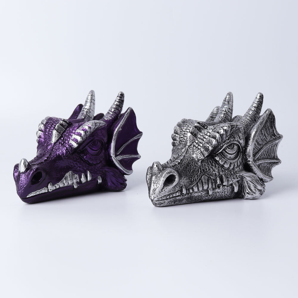 4.7" Resin Chinese Dragon Figurine Stand for Feng Shui