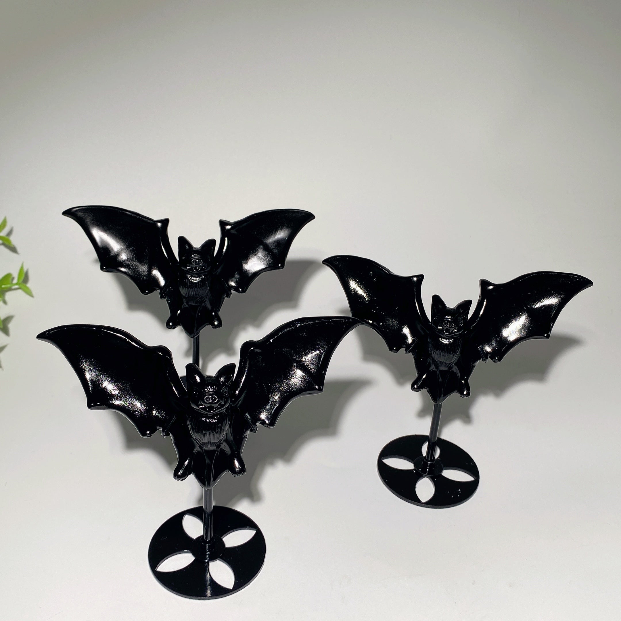Sculpture de chauve-souris en obsidienne yooperlite de 4,8 pouces pour la guérison
