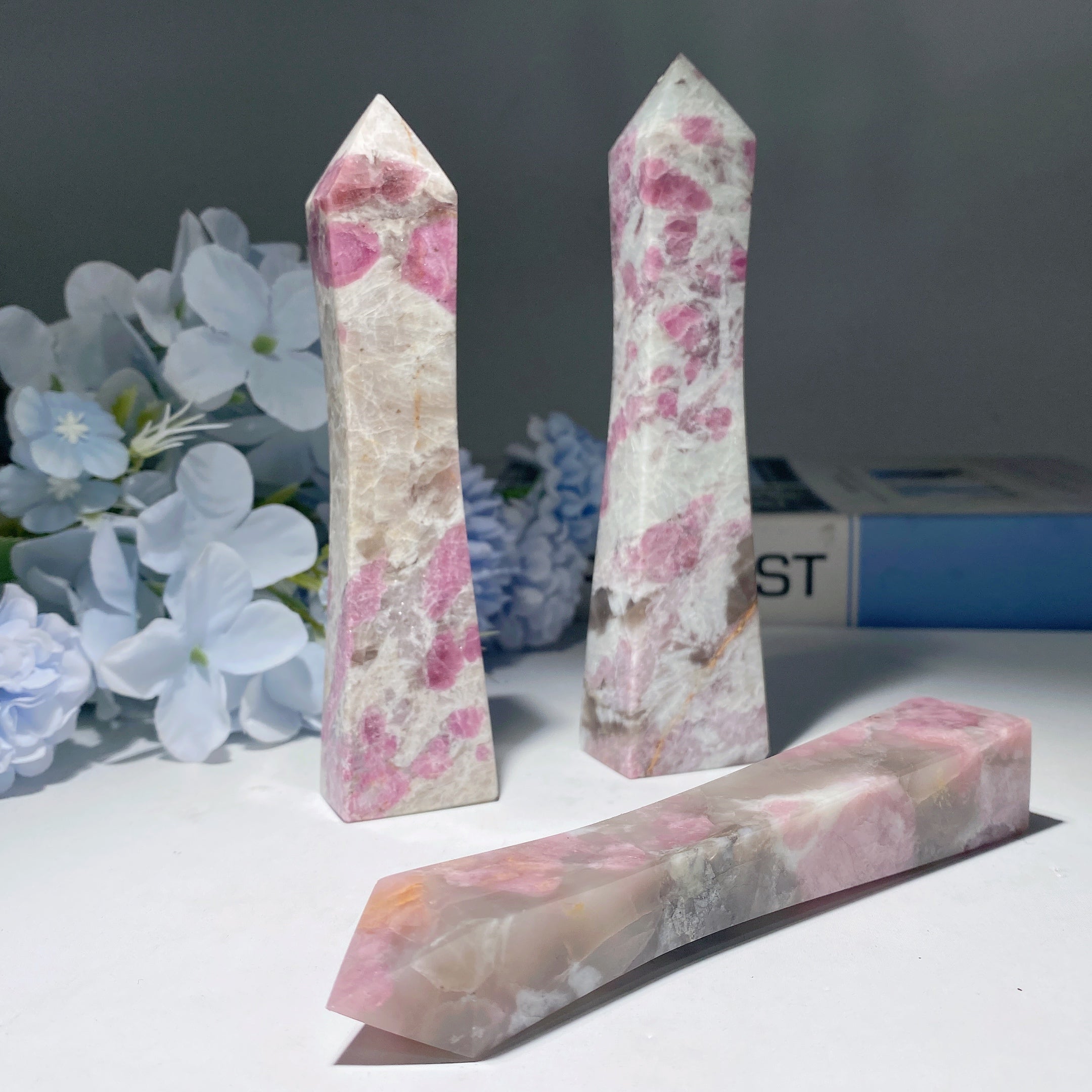 4 to 8 inch Pink Tourmaline Tower Crystal for Healing & Energy
