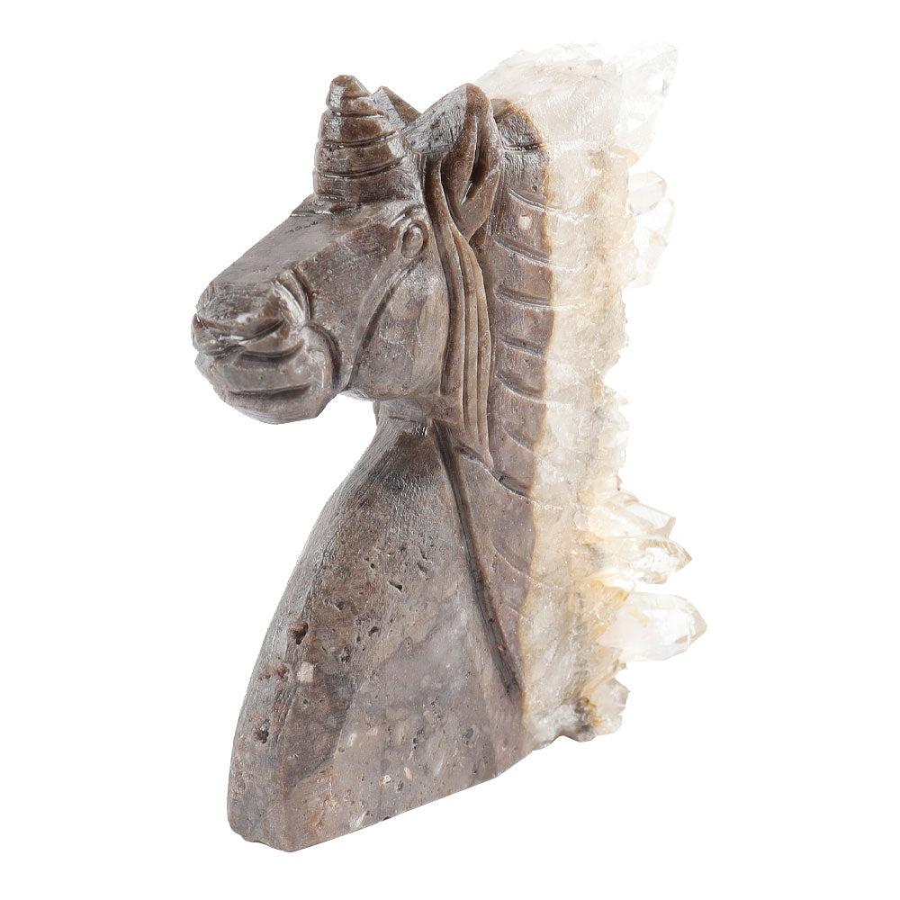Figurine de licorne en cristal sculpté de 4 pouces
