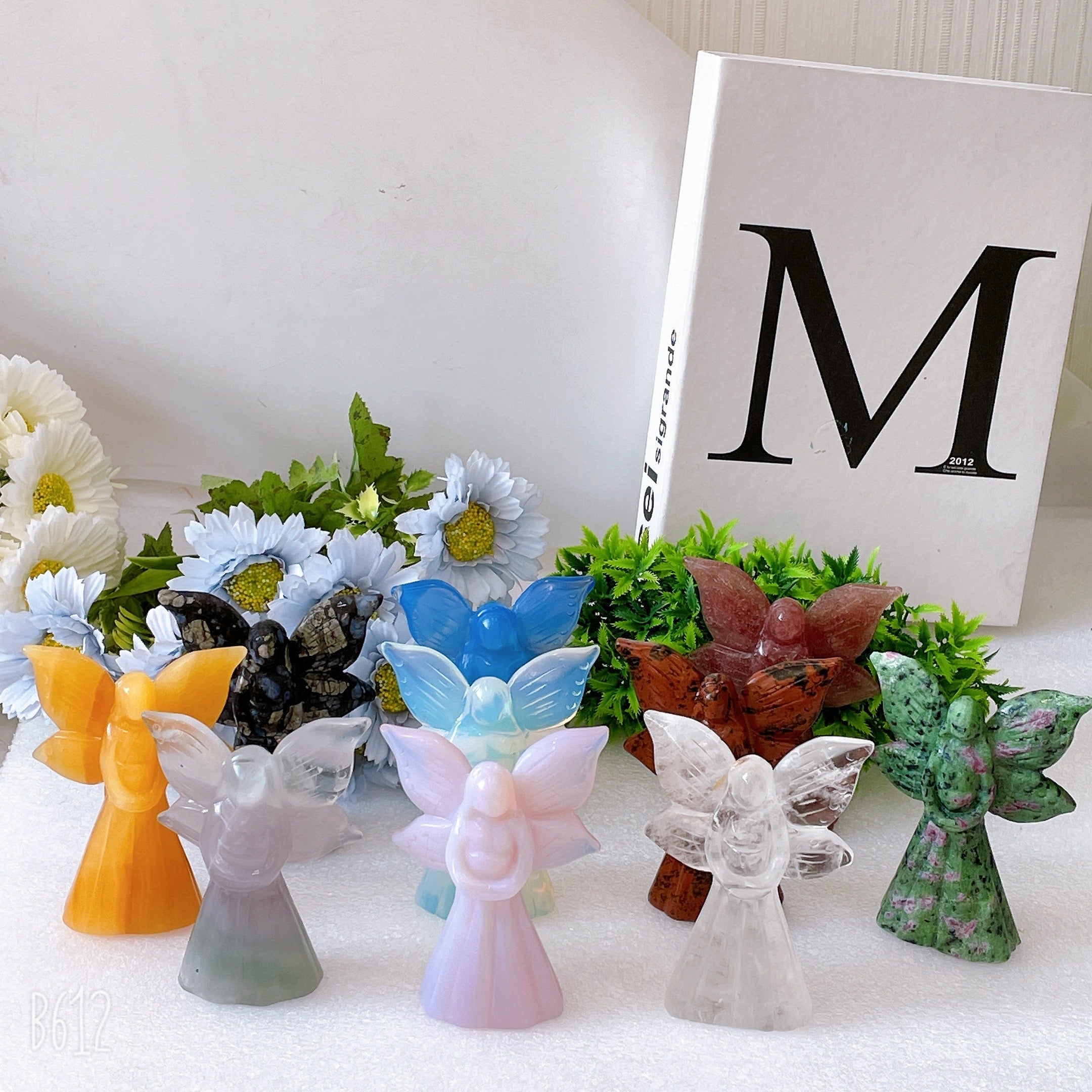 4-Inch Crystal Angel Carvings for Healing & Meditation