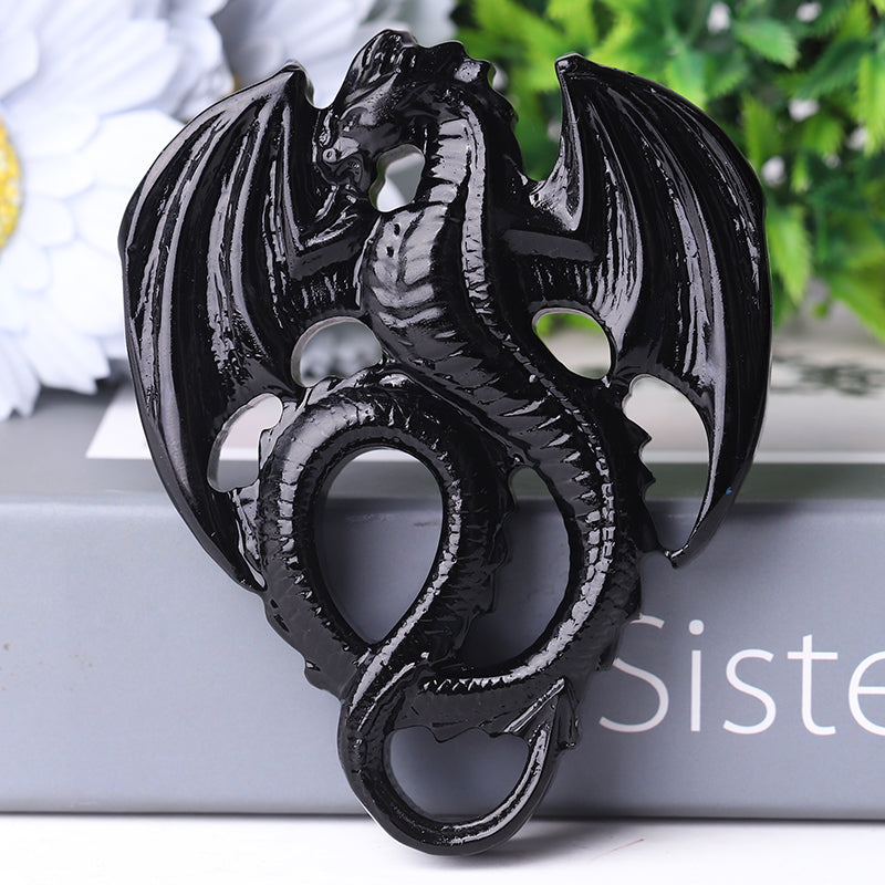 Sculpture de dragon en cristal de 4 pouces pour la décoration et la guérison
