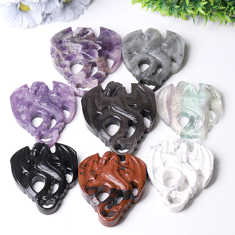 Sculptures de dragon en cristal de 10 cm | Figurines en cristal de guérison