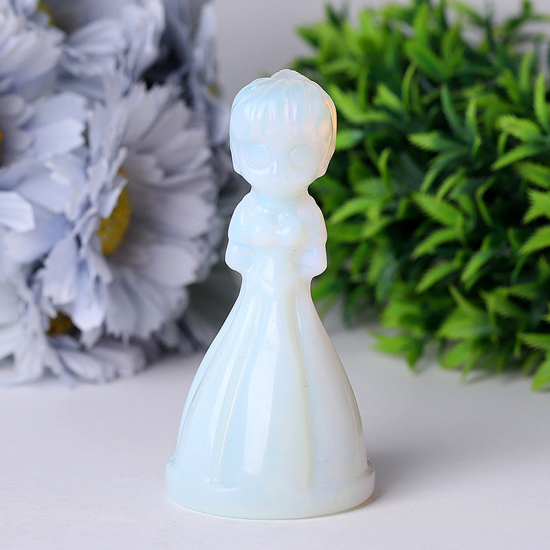 4-Inch Opalite Princess Crystal Figurine for Decoration