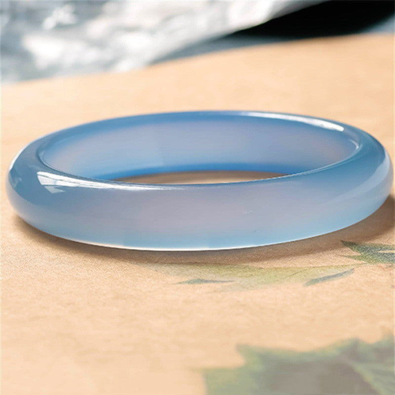 Bracelet Équilibre Émotionnel en Calcédoine Bleue 54 mm