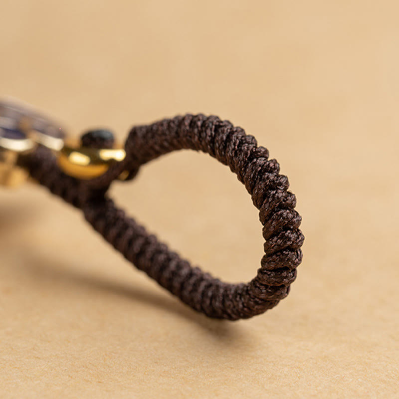 Porte-clés de protection en bois de santal rouge et ébène à petites feuilles