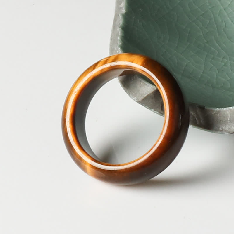 Bague unisexe en œil de tigre pour plus de force et de protection (16-21 mm)