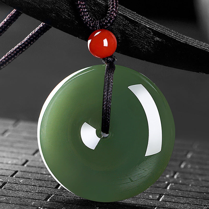 24-28mm Round Jade Prosperity Necklace for Abundance