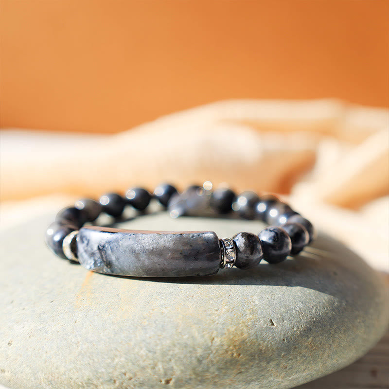 Bracelet de perles de guérison en quartz naturel avec cœur d'amour 8 mm