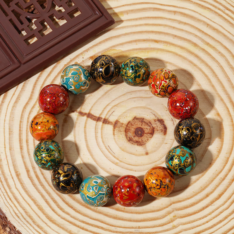 Bracelet calme en perles de laque naturelle spirituelle 16 mm