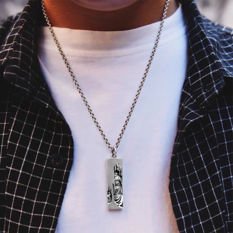 Collier en cuivre du Bouddha Tathagata | Amulette de protection