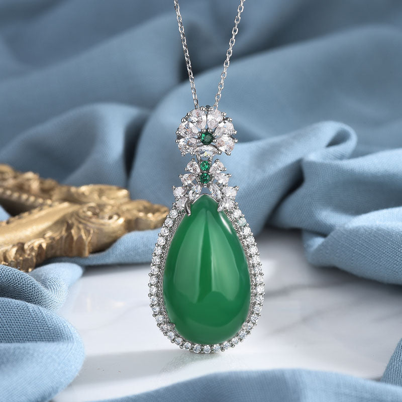 Collier Harmonie en Jade Cyan 45 cm pour le Succès et la Guérison