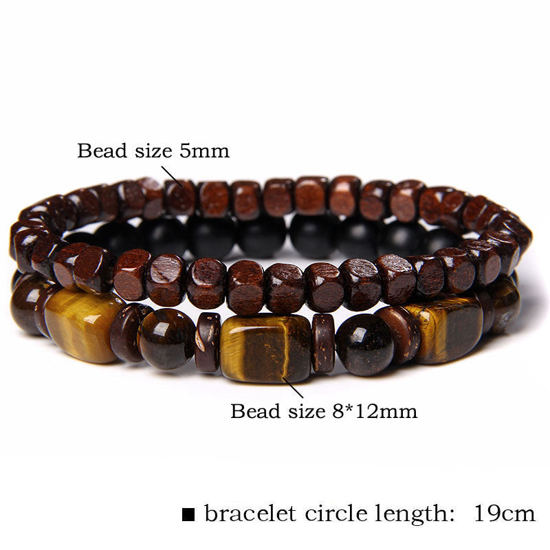 Bracelet Courage en hématite givrée œil de tigre 6 mm