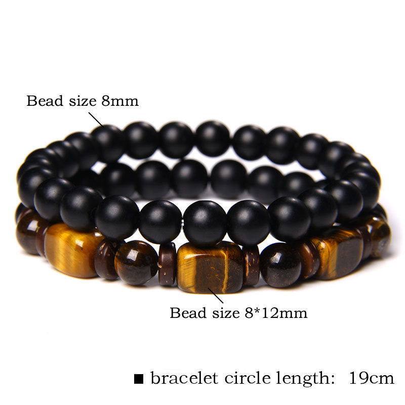 Bracelet Courage en hématite givrée œil de tigre 6 mm