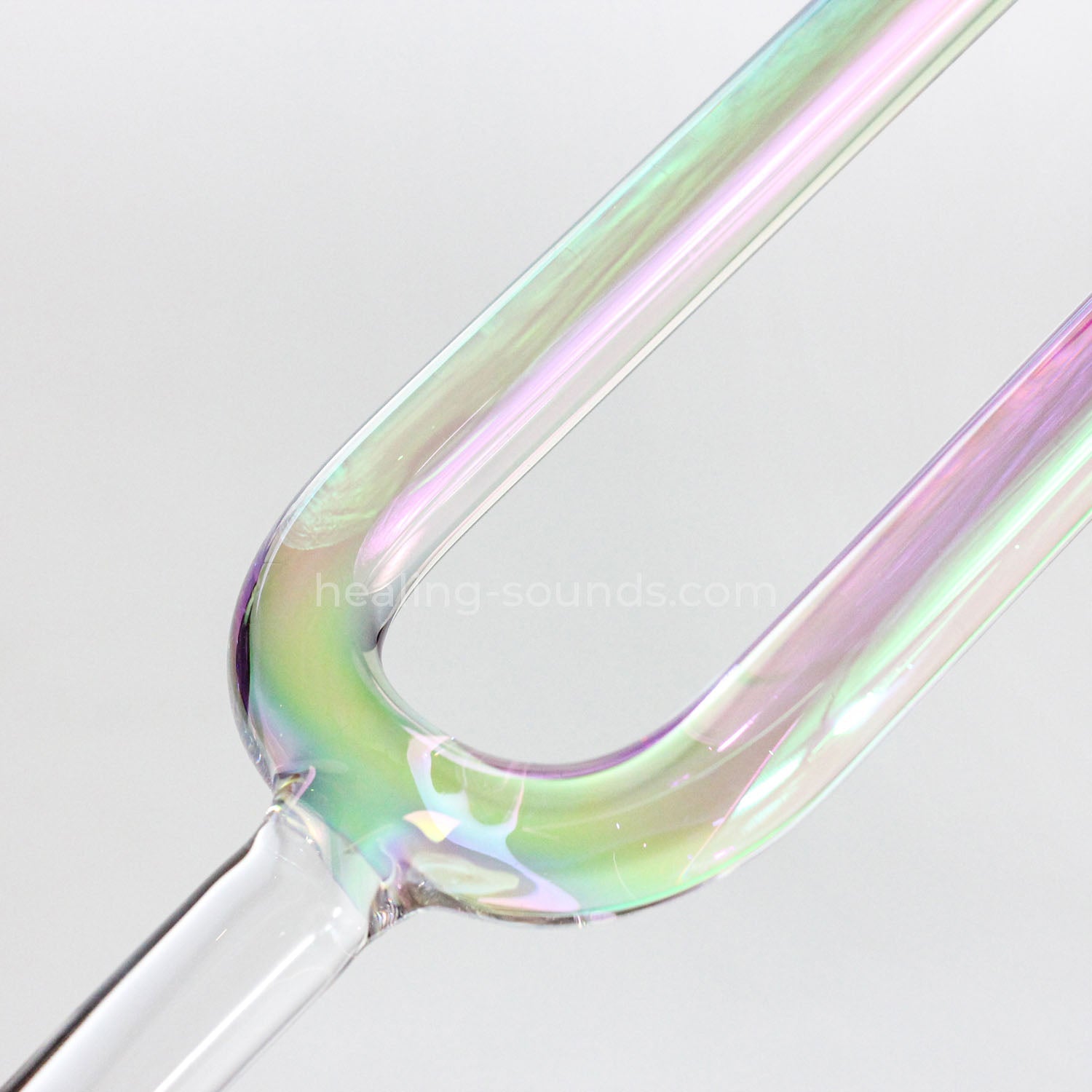 Diapason en cristal de quartz arc-en-ciel transparent 432 Hz