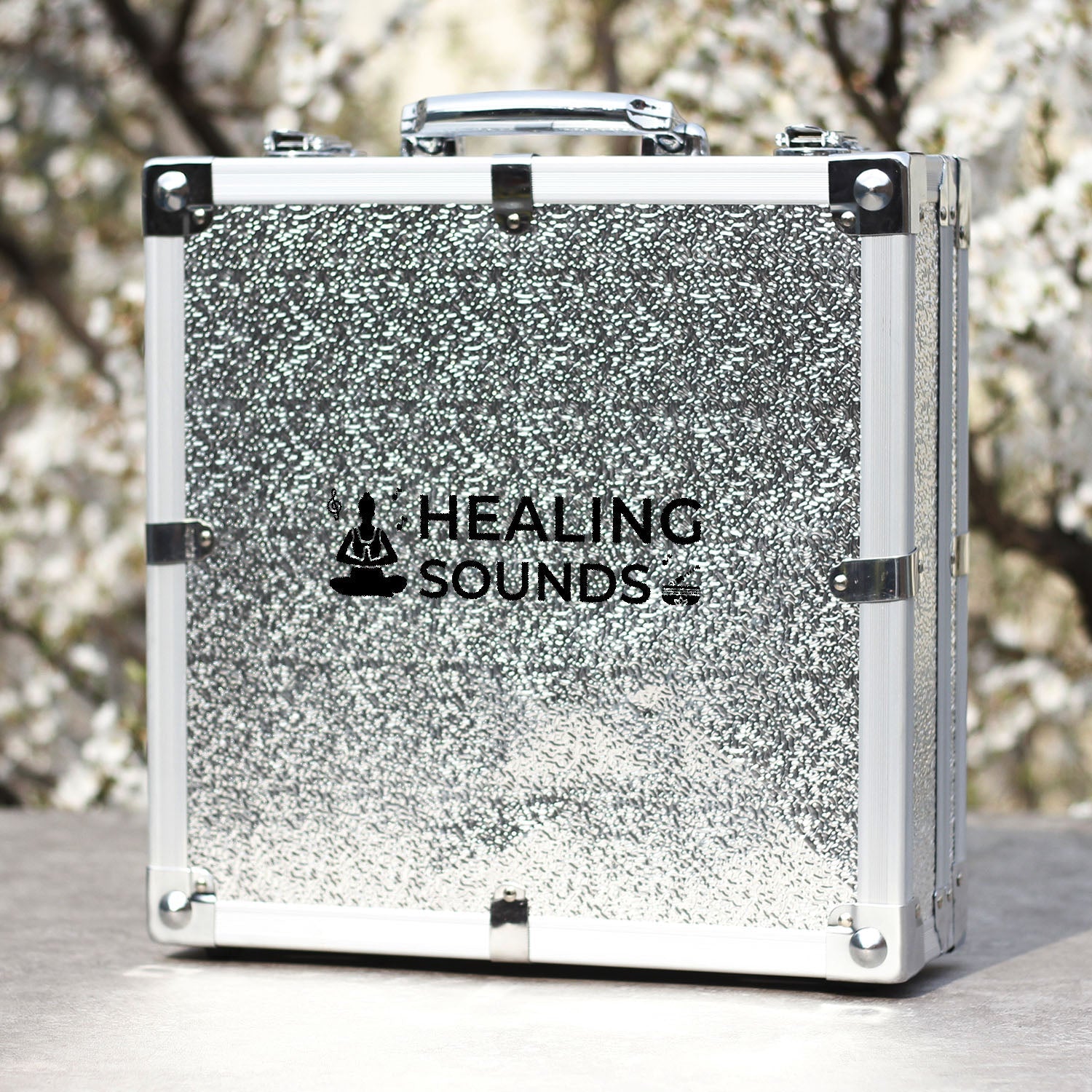 Jeu de diapasons en cristal givré 432 Hz avec étui - 8 pièces - 10 mm/20 mm